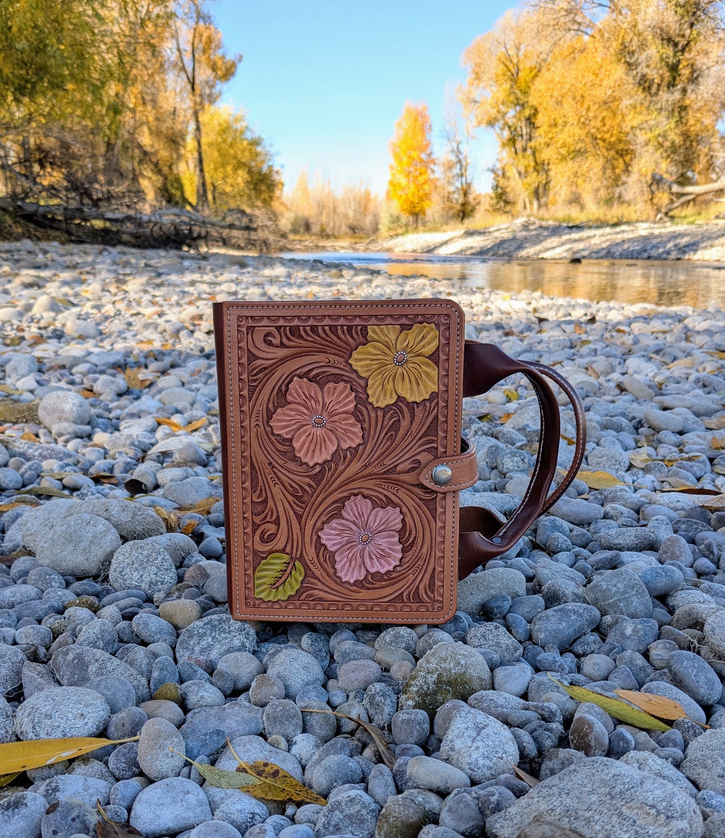 Floral Leather Scripture Quad Case