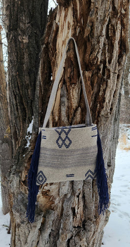 Western Purse with Navy Fringe