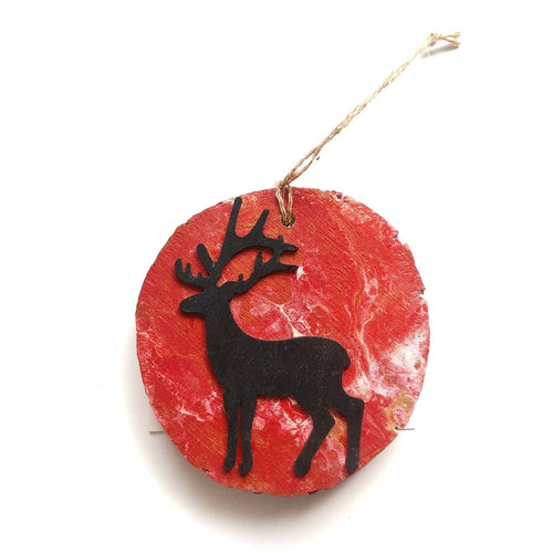 Red Reindeer Ornament  The Branded Horses